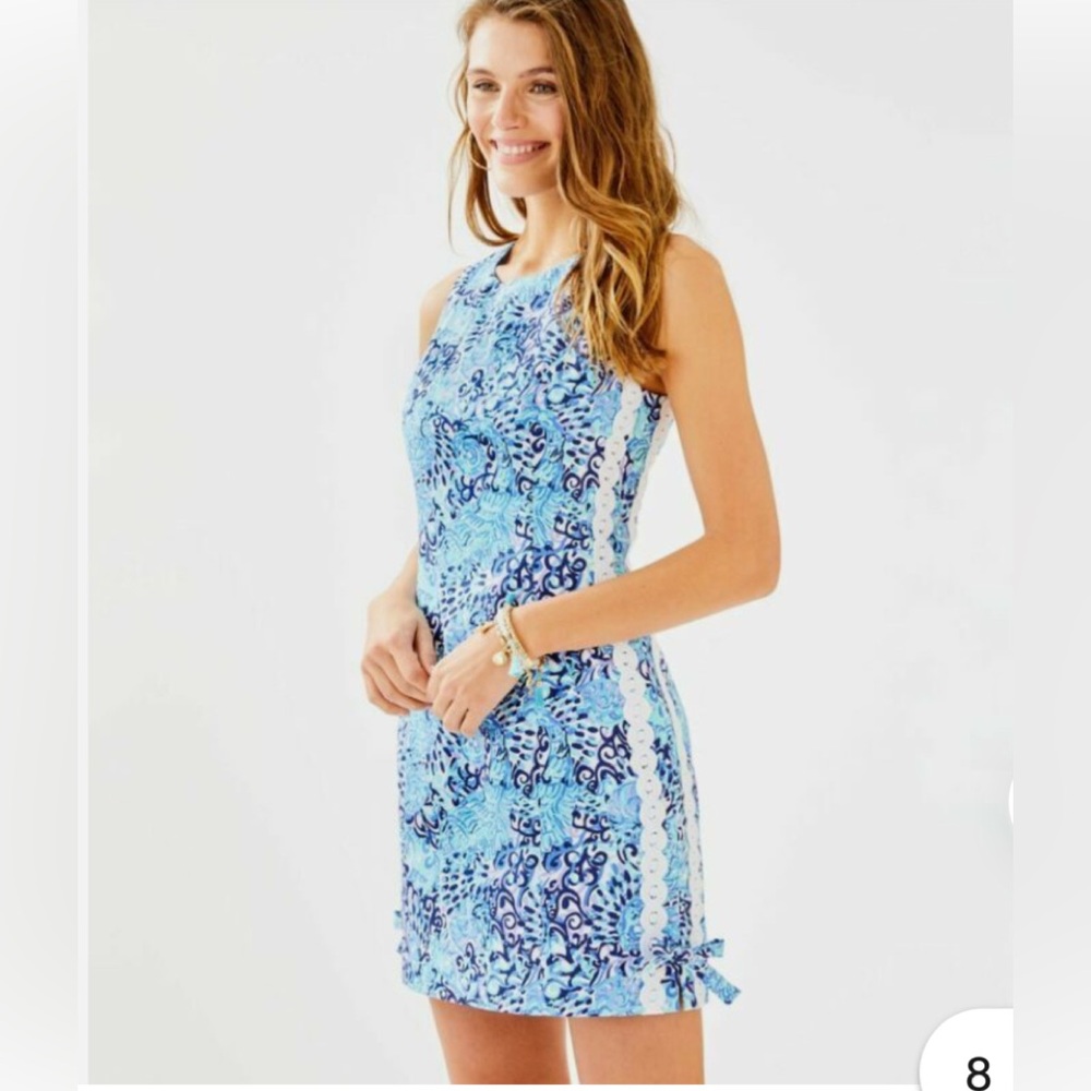 NWOT Lilly Pulitzer Mila Shift Dress size 4 never worn in light aqua spritz
